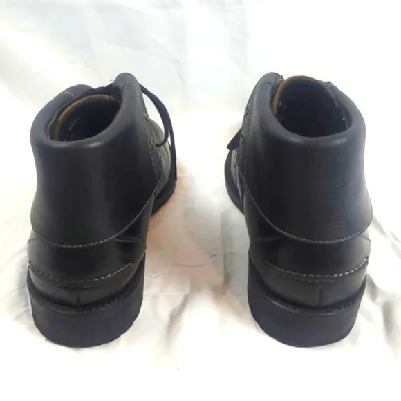 Vintage Johnston & Murphey Black Leather Foldover Boots With Buckle - Picture 5 of 10